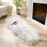 Ashler Faux Fur Rug, Fluffy White Small Sheepskin Rug, Ultra Soft 2x3 Ft Mat, Machine Washable Shag Mats, Nursery Throw for Bed, Living, Kids Room