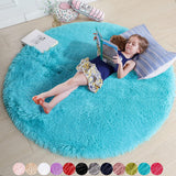 Amdrebio Light Pink Round Rug 4Ft for Girls Bedroom, Fluffy Circle Area Rugs for Kids Room Decor Aesthetic, Cute Shag Fuzzy Carpet for Nursery, Preppy Dorm, Classroom, Playroom, Teen, Baby, Washable