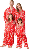 Satin Family Christmas Pajamas Set Soft Button Down Holiday Sleepwear Matching PJs for Couple Men Women Jammies Party