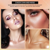 2 Packs Highlighter Powder Palette, 5 Colors Makeup Palette Contour Palette Eyeshadow Makeup Kit Waterproof Long Lasting Brilliant Lighten Skin Color Professional Face Shading Set (2, brown, Large)