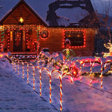 Christmas Decorations Outdoor, 10 Pcs Candy Cane Lights, 21'' Solar Pathway Lights with 8 Lighting Modes, Waterproof Garden Lights for Christmas Patio Yard Walkway Decorations