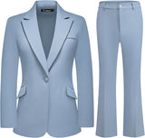 Women's Suit 2 Piece Set Pinstripe Blazer and Bootcut Dressy Pants Set for Work Office Business Outfits