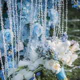 Jishi 99ft Crystal Bead Garland for Christmas Tree Decorations, Iridescent Acrylic Beaded Garland Strand Roll, Hanging Christmas Decorations Indoor Home Decor, String Diamond Beads for Crafts Curtains