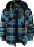 SCODI Mens Flannel Hooded Jacket Sherpa Lined Zip Up Hoodies for Men Plaid Shirt Jackets Warm Thick Fleece Coat with Pocket