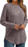 7DAY'S Womens Long Sleeve Shirts Fall Fashion Tops 2025 Crewneck Dressy Sweaters Tunic Winter Clothes Casual Outfits
