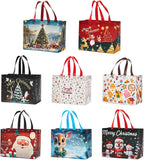 24 Pack Large Christmas Gift Bags 12.8"*6.7"*9.8", Reusable Non-Woven Jumbo Tote Bags with Handles For Christmas Surprise, Xmas Party Supplies Wrapping Shopping