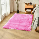 duduta Navy Blue Faux Sheepskin Throw Rug 2x3 ft, Fluffy Shag Fur Chair Cover Small Bedside Dorm Rug Non Slip Machine Washable