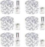 4 Pack 100 LED Fairy Lights Battery Operated with Remote, 33FT Waterproof Twinkle Lights with Timer & 8 Modes, Fairy String Light Outdoor Indoor for Bedroom Classroom DIY Christmas Decor (Warm White)