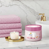 Dove Himalayan Salt & Rose Oil Body Scrub Exfoliates and Deeply Nourishes for Smooth, Radiant Skin 15 oz