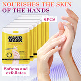 LZYLLS 6 Pairs Hand Masks Moisturizing Gloves, Hydrating Hand Mask Moisturizer Gloves Care for Dry Cracked Hands, Smooth Long Lasting Soft Firming Hand Mask Gift Set for Men Women（A