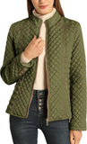 Bellivera Women's Stand Collar Lightweight Quilted Puffer Jacket Padded Zip Coat for Spring and Winter