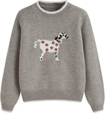 CIDER Women's Fall Sweaters Long Sleeve Cute Sweaters Bear Graphic Crewneck Soft Knit Casual Cropped Pullover