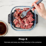 Ninja 6 Cup CleanCrisp Glass Container with Leak-Proof Storage lid, Compatible with Ninja Crispi® Portable Cooking System, Microwave, Freezer & Dishwasher Safe, PFAS & PTFE Free Glass, XSKSFN6CUP