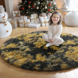 Amdrebio Light Pink Round Rug 4Ft for Girls Bedroom, Fluffy Circle Area Rugs for Kids Room Decor Aesthetic, Cute Shag Fuzzy Carpet for Nursery, Preppy Dorm, Classroom, Playroom, Teen, Baby, Washable