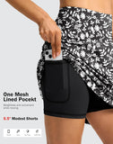 SANTINY 18" Skorts for Women 3 Pockets High Waist Long Athletic Tennis Skirt Golf Skort for Casual Summer Travel