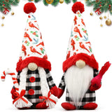 3Pcs Christmas Gnomes Plush - Xmas Gnomes Santa Scandinavian Tomte Ornaments - Buffalo Check Plaid Christmas Doll - Xmas Decorations for Home, Office, Indoor for Women, Gnomes Lovers