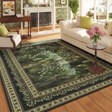 Rugcomf 2x6 Runner Rug Impressionist-Style Vintage Kitchen Rugs Non Slip Washable Soft Carpet Runner for Kitchen Laundry Bedroom Bathroom, Blue