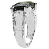 5.48 Carat Genuine Smoky Quartz .925 Sterling Silver Ring