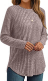 7DAY'S Womens Long Sleeve Shirts Fall Fashion Tops 2025 Crewneck Dressy Sweaters Tunic Winter Clothes Casual Outfits