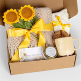 Birthday Gifts for Women, Self Care Gifts Baskets for Women, Get Well Soon Gift Baskets Care Package for Her, Mom, Sister, Best Friend, Wife, Girlfriend, Coworker, Sending Sunshine Sunflower