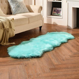 duduta White Faux Sheepskin Throw Rug 2x3 ft, Fluffy Shag Fur Chair Cover Small Bedside Dorm Rug Non Slip Washable