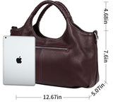 Iswee Genuine Leather Shoulder Bags Purses and Handbags for Women Satchel Designer Cross Body Hobo Medium Size Tote