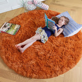 Amdrebio Light Pink Round Rug 4Ft for Girls Bedroom, Fluffy Circle Area Rugs for Kids Room Decor Aesthetic, Cute Shag Fuzzy Carpet for Nursery, Preppy Dorm, Classroom, Playroom, Teen, Baby, Washable
