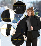 GGleaf Women's Winter Coats Quilted Puffer Jacket Warm Snow Coat with Removable Hood