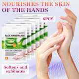 LZYLLS 6 Pairs Hand Masks Moisturizing Gloves, Hydrating Hand Mask Moisturizer Gloves Care for Dry Cracked Hands, Smooth Long Lasting Soft Firming Hand Mask Gift Set for Men Women（A