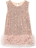 Tutu.kk Toddler Girls Sequin Dress A-Line Sparkly Sleeveless Wedding Gown Party Dresses for Girls