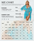 RSLOVE Women Sexy Lingerie Set 3 Piece Babydoll & Lace Kimono Robe Strap Chemise Mesh Nightgown Wine Red M