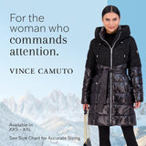 Vince Camuto Hooded Women's Puffer Jacket Womens Winter Coat with Removable Belt