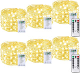 4 Pack 60 LED Fairy Lights Battery Operated with Timer, 20FT Waterproof Twinkle Lights Indoor Outdoor, Cuttable String Lights for Bedroom, Wedding, DIY, Centerpiece, Christmas Decorations (Warm White)