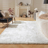 Ashler Faux Fur Rug, Fluffy White Small Sheepskin Rug, Ultra Soft 2x3 Ft Mat, Machine Washable Shag Mats, Nursery Throw for Bed, Living, Kids Room