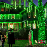 Kwaiffeo Christmas Lights Outdoor, 8 Tubes Meteor Shower Lights LED Snow Falling Icicle Cascading Light for Xmas Tree Wedding Decoration Party, UL Plug, White