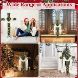 6Ft Artificial Christmas Cross Tree with a String Lights and a White Silk Scarf Christmas Easter Decorations Jesus Christ Catholic Cross Decor He is Risen Decorative Cross Tree for Outdoor Home Decor