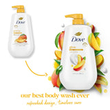 Dove Body Wash with Pump 3 Count Glowing Mango & Almond Butter for Renewed, Healthy-Looking Skin Gentle Skin Cleanser with 24hr Renewing MicroMoisture 30.6 oz