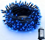 RPGT Christmas Light 1000 LEDs 336ft Green Cable Wire Fairy String Tree Twinkle Lights Plug in 12 Modes for, Outdoor, Garden, Wedding, Christmas Party, Home Decoration (Warm White)