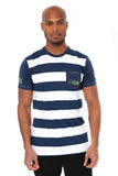 NFL Seattle Seahawks Mens Short Sleeve Stripe T-Shirt with Pocket, Medium