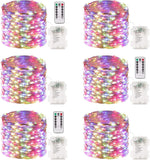 4 Pack 100 LED Fairy Lights Battery Operated with Remote, 33FT Waterproof Twinkle Lights with Timer & 8 Modes, Fairy String Light Outdoor Indoor for Bedroom Classroom DIY Christmas Decor (Warm White)