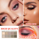 LZYLLS 12 Shades Nude Matte Eyeshadow Palette,Shimmer Naked Eyeshadow Palette,Eye Shadow Palette Natural Flash Waterproof Durable Smoked Professional Makeup Palette With Brush(Matte)