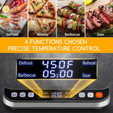Taylor Swoden Panini Press Waffle Maker, 1600W Electric Indoor Grill with Non-Stick Double Sided Plates, LED Touch Screen, Independent Temperature Control, Opens 180 Degrees, Stainless Steel