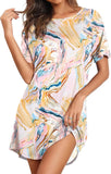 Ekouaer Sleep Shirts for Women Short Sleeve Night Shirts for Sleeping Pullover Nightgown Soft Nightdress S-XXXL