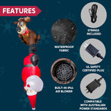 Joiedomi 8 FT Hanging Christmas Inflatables Decoration, Christmas Inflatable Reindeer and Climbing Santa, Blow Up Santa with Build-in LED for Xmas Party Indoor, Outdoor, Yard, Garden, Lawn Decor