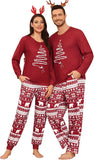 SWOMOG Couples Pajama Sets Women & Men Long Sleeve Sleepwear Top Plaid Pants Loungewear Set with Pockets