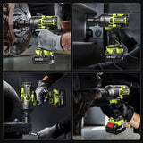 1500 ft-lbs/2000N.m High Torque Impact Wrench, 3/4 To 1/2 Brushless Impact Gun, Cordless 5.0Ah Battery, Fast Charger, Electric Impact Wrench for Heavy-duty Truck RV