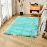 duduta White Faux Sheepskin Throw Rug 2x3 ft, Fluffy Shag Fur Chair Cover Small Bedside Dorm Rug Non Slip Washable
