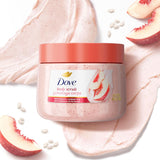Dove White Peach & Crushed Rice Body Scrub Exfoliates and Deeply Nourishes for Smooth, Radiant Skin 15 oz