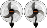 VEVOR 18 inch Wall Mount Fan Waterproof 2 Packs, 3 speed High Velocity 4000 CFM Industrial Wall Fan for Indoor, Commercial, Residential, Warehouse, Greenhouse, Workshop, Basement, Garage,Black