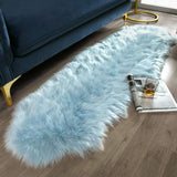 Ashler faux fur rug, Fluffy Shaggy Area Rug Ultra Soft 2 x 3 Feet Sheepskin Fur Rug, Navy Blue Fuzzy Rug Machine Washable Shag Rug, Nursery Decor Throw Rugs for Bedroom, kids room, Living Room
